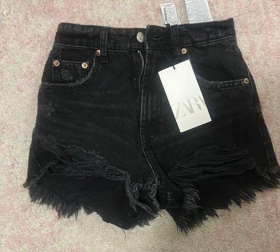 ZARA black jean shorts