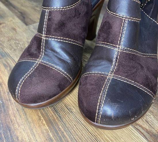 Tommy Hilfiger 90's Patchwork Clogs Tommy Vintage Shoes Slingback Brown Buckle Heel 8.5