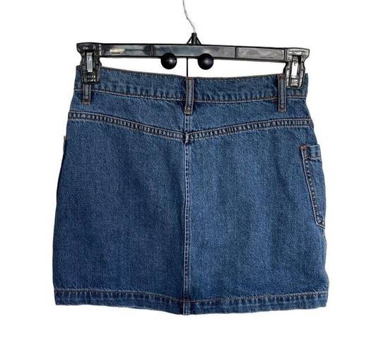 BDG Blue Denim Mini Cargo Skirt Urban Outfitters Zipper S P