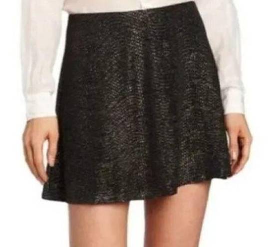 BCBGeneration NEW NWT  Pull Up Circle Skirt Black Gold Short Mini A-Line S - FLAW