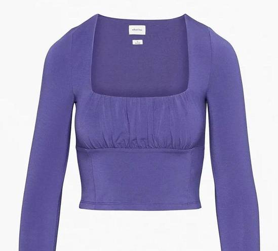 Wilfred Free Artizia  Orbit Long Sleeve Purple Crop Top Medium