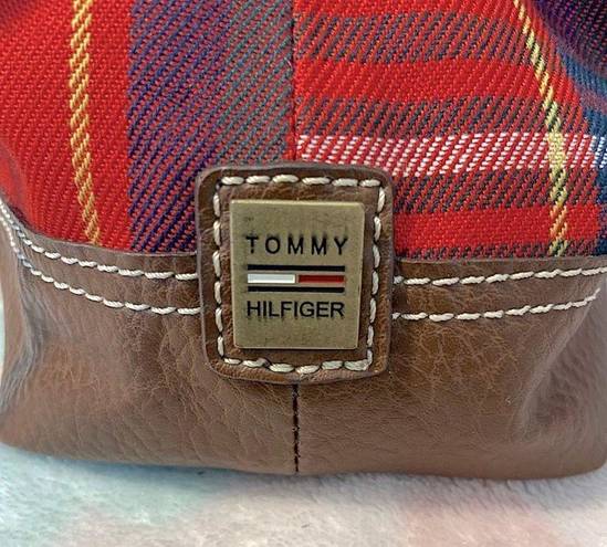 Tommy Hilfiger Vintage Premium designer handbag plaid and leather (unused) RARE