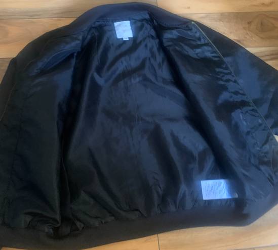 Guess Bomber Jacket Lightweight Windbreaker Zip Up Black Size Medium