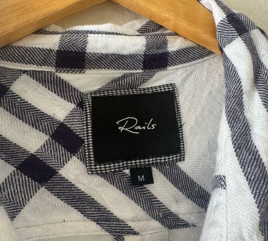 Rails  White & black Plaid Button Down Flannel