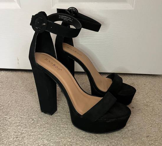 Bamboo Black Platform Heels