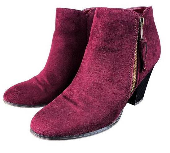 Charlotte Russe  Burgundy Faux Suede Ankle Booties 9M