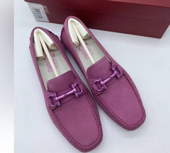 Salvatore Ferragamo  Anemone Moccasins Flats Suade Leather Shoes Size 6 NEW