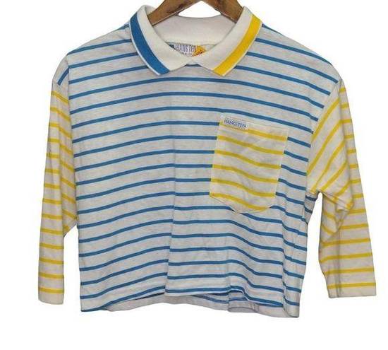 Hang Ten  Vintage Blue and Yellow Striped Top Size S