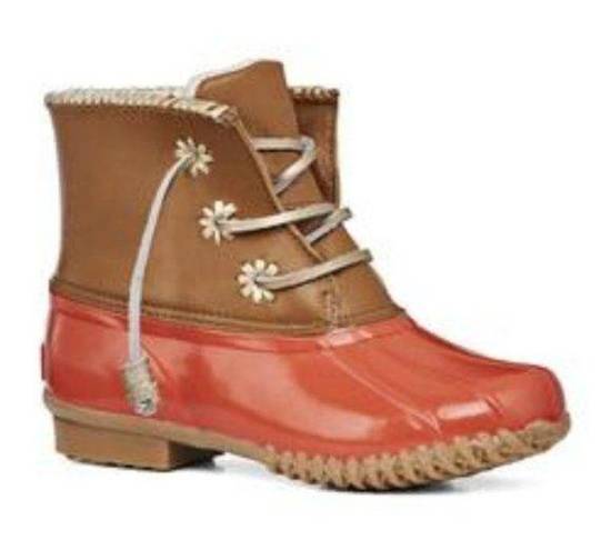 Jack Rogers  Chloe Classic Rain Boot Tan Coral