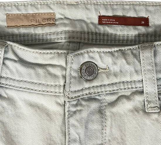 Pilcro  Pull On Mid Rise Distressed Denim Pants, Light Wash Ripped Jeans 26 NWOT