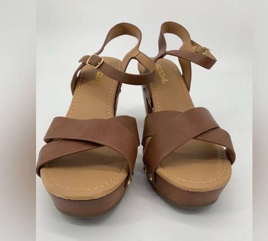 Soda  Brown Heeled Sandals Size 10