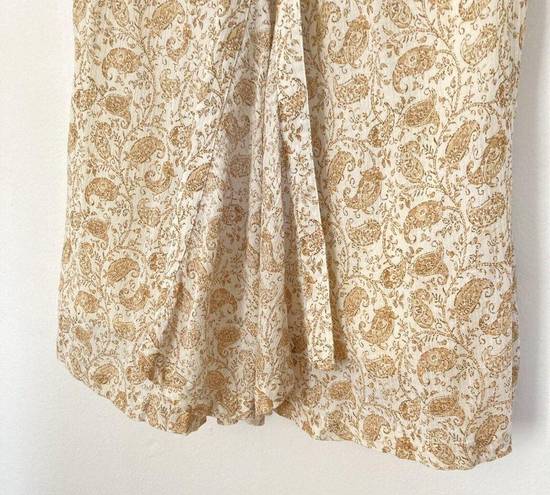 Garnet Hill  Top Womens 10 Crinkle Cotton Gauze‎ Boho Ethnic Floral Paisley India