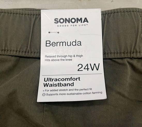 Sonoma Women Bermuda Shorts 24W Olive 🫒 Green