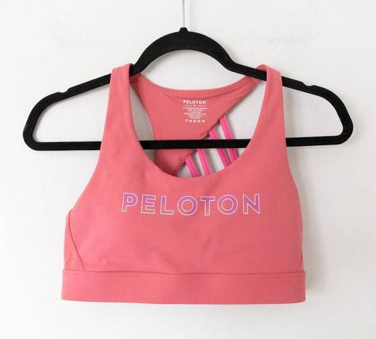 Peloton  Cadent Strappy Fast Pink Sports Bra Size Medium