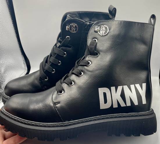 DKNY Crystal Logo Combat Boots