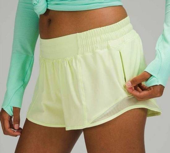 Lululemon  Hotty Hot Low Rise 2.5” Shorts Size 8 Crispin Green