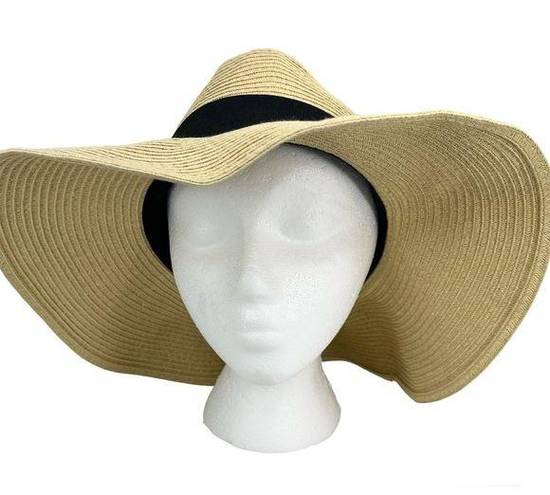 Gap Womens Packable Sun Hat Wide Brim Beige Black New - $25