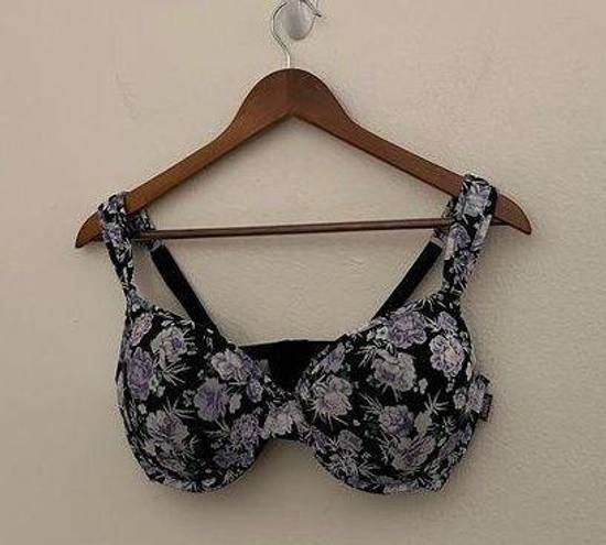 Vince Camuto  Purple Black Floral Padded Bra Size 40D