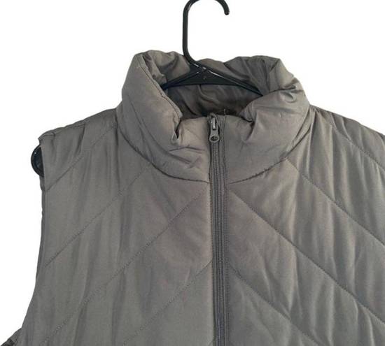 Krass&co NY &  Gray Quilted Sleeveless High Neck Full Zipper Vest Women Sz XL