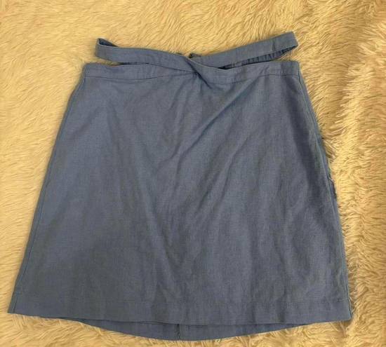 Abercrombie & Fitch  Linen Blend Blue Mini Skirt 