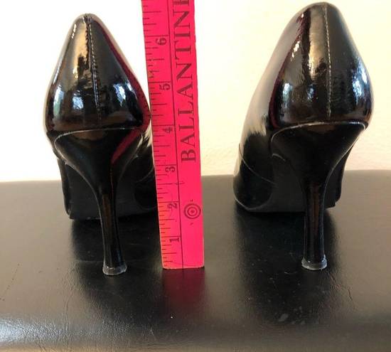 BP . Leather lacquered black women's stiletto heels