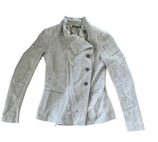 Elizabeth and James  Beige Asymmetric Wool Jacket