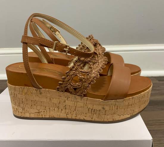 Jessica Simpson Brown Callri Wedge Sandals Size 10