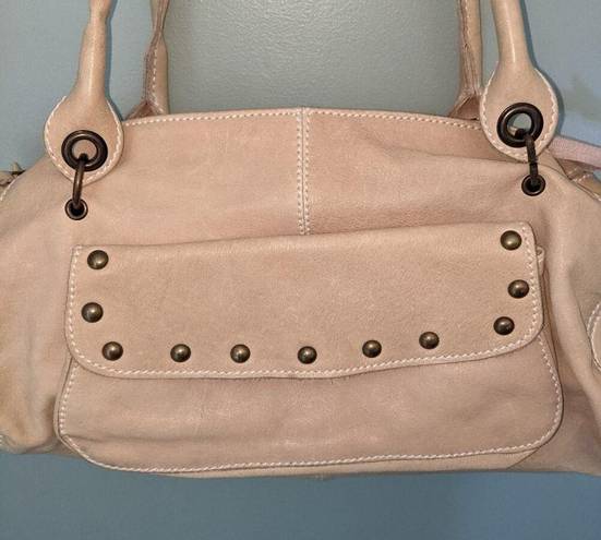 Vera Pelle   Leather Elongated Hobo Bag Rivets  Y2K Domed Rivets
