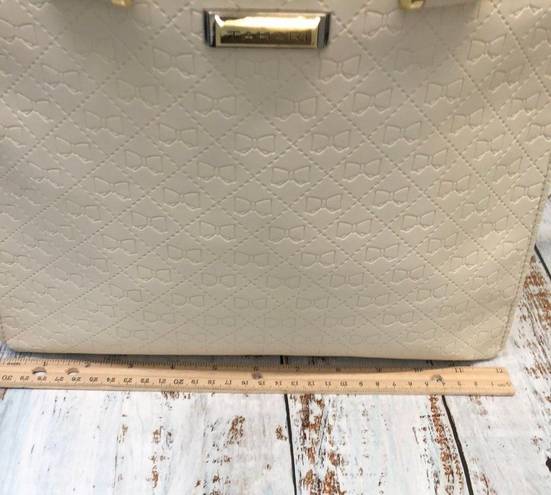 Tahari French Vanilla Triple Entry Satchel