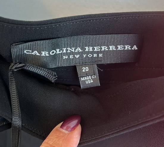 Carolina Herrera  Triple Pleated Silk Wide Leg Pants Black