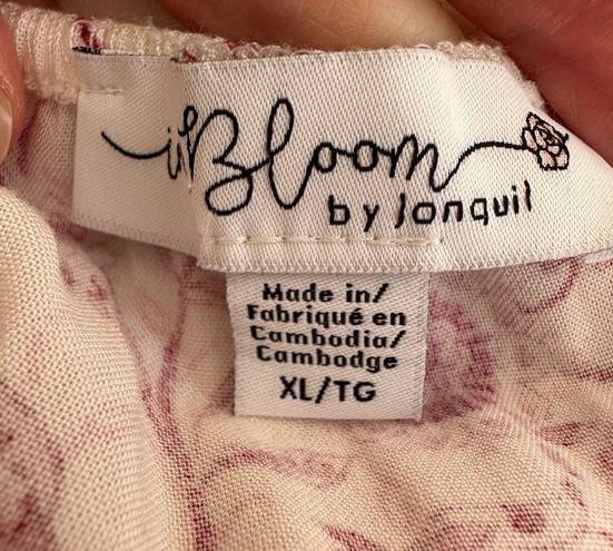 In Bloom  by Jonquil floral midi Nightgown nap dress cottage coquette pink medium