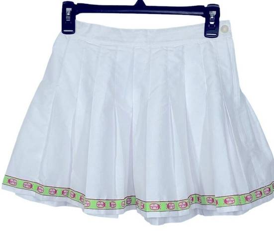 Lilly Pulitzer Rare Label  White Steff Godet Ladybug Pleated Tennis Skirt size 2