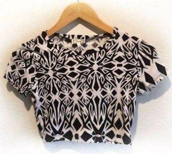 Kirra  Black And White Crop Top