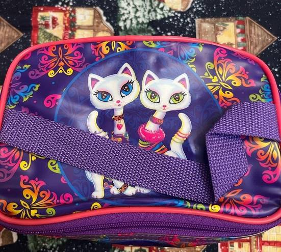 Lisa Frank Vintage  Bag Tote Kittens Zip Top Bright Colors Pink Purple Y2K