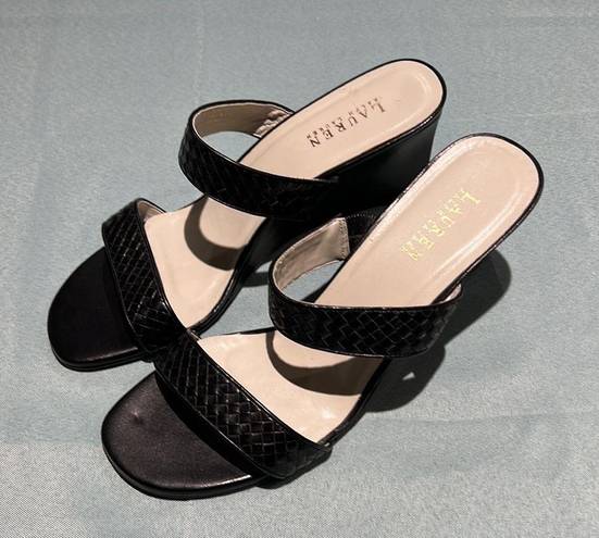Ralph Lauren ,Richelle black wedge sandal Size 10B B50