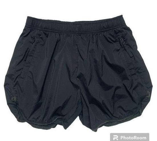 Athleta Black Athletic Gym Shorts Running Women’s Size Medium M Green Stitching