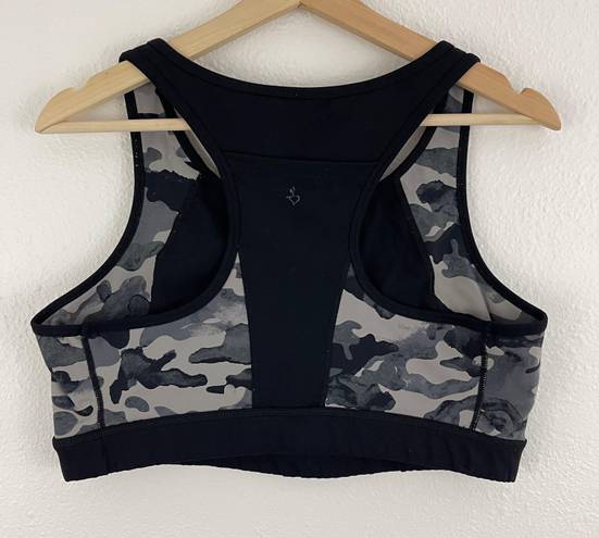 Torrid Black Grey Camo Plus Size Stretch Active Workout Racerback Sports Bra