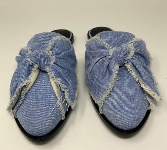 ALLSAINTS NEW All Saints Rumor Cotton Denim Jean Chambray Knot Bow Tie Slip On Flats Shoes