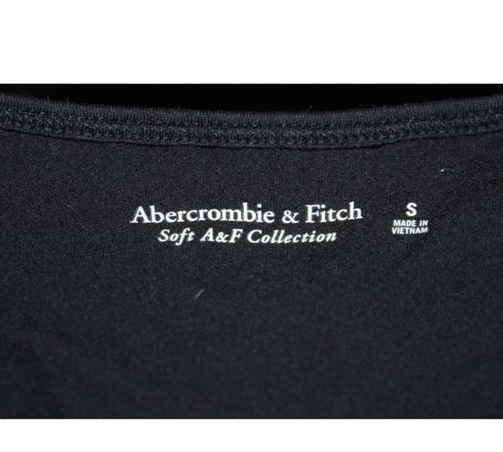 Abercrombie & Fitch Womens  Soft A&F Black Short Sleeve Crew Neck Bodysuit Size S