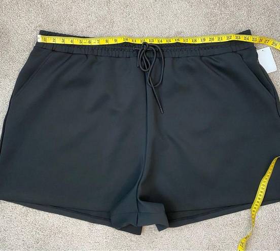 Good American  Scuba Drawstring Shorts Black 8 equals 5X