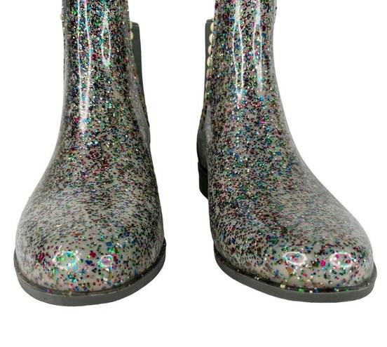 Jack Rogers  Sallie Glitter Rain Boots Ankle Booties Rainbow 7