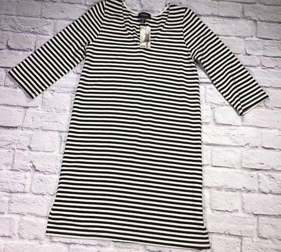 Karen Kane  Womens Size XS Black White Stripe V Neck Dress