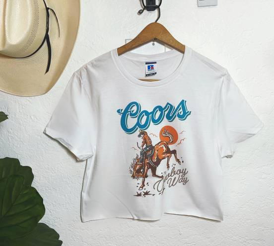 Coors Cowboy Way Crop Top White Size M