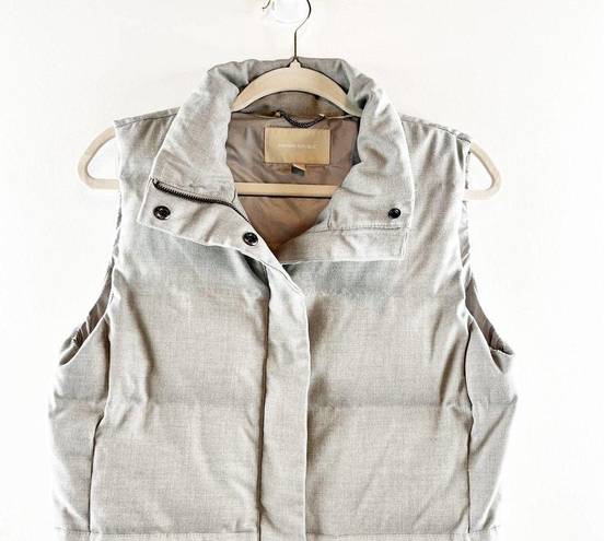 Banana Republic  Down Fill Sleeveless Mock Neck Puffer Vest Jacket Gray Small