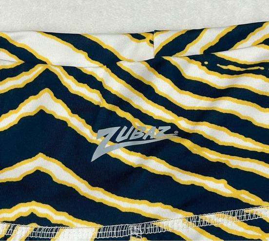 Majestic Zubaz NFL Los Angeles Chargers Navy Yellow Striped  Yoga Pants Womens L