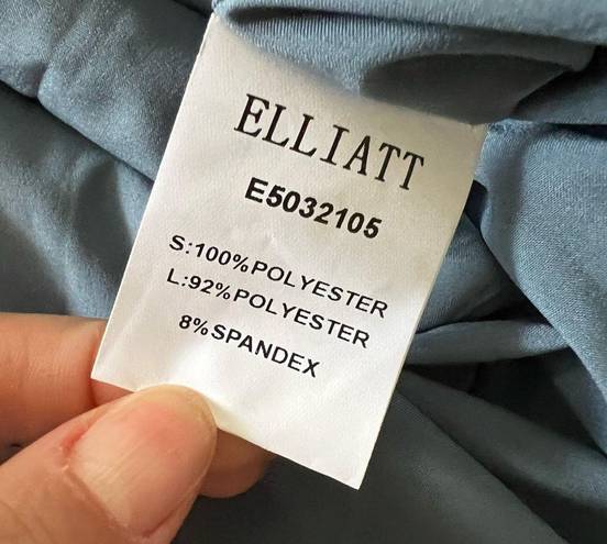 Elliatt NWT  Cassini Satin One-Shoulder Blue Evening Midi Dress Sz M