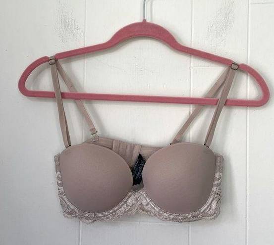 Natori  Beige Padded Demi Lace Bra ~ EUC Women’s Size 34B