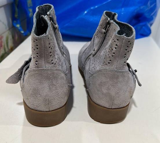 Teva  Delavina Waterproof Leather Perforated Ankle Booties Grey Size 9.5