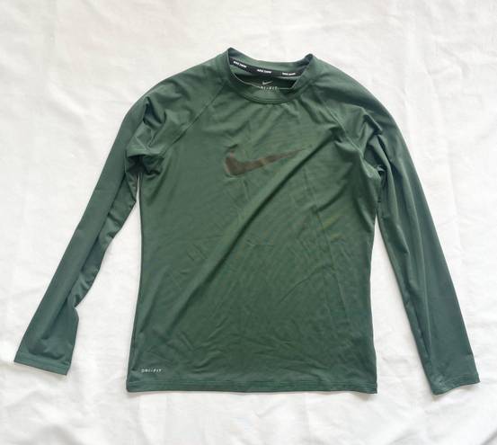 Nike Swim Green Long Sleeve Top Size Small