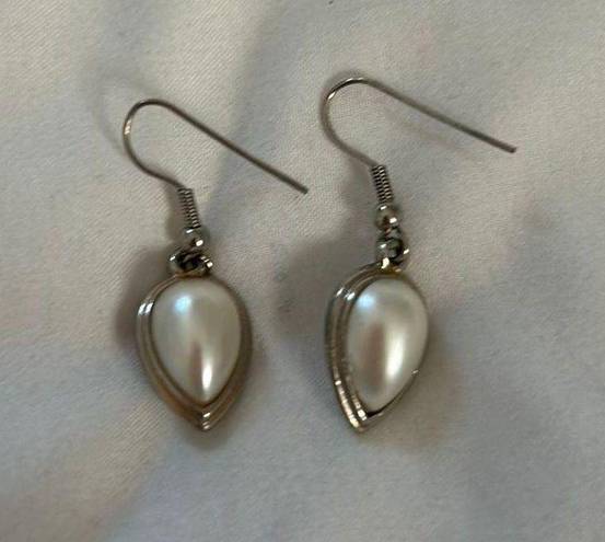 Sterling Silver And Pear Teardrop Earrings